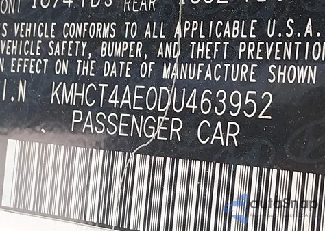 2013 Hyundai Accent Gls z USA, uszkodzony, nr VIN KMHCT4AE0DU463952